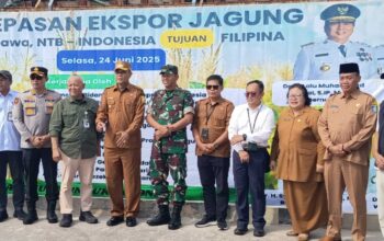 Pelepasan ekspor jagung ke Filipina lewat Pelabuhan Badas, Kabupaten Sumbawa, Nusa Tenggara Barat.