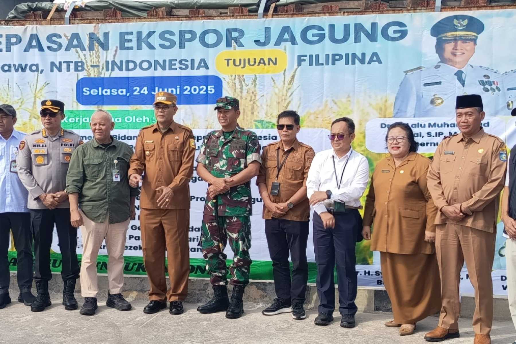 Pelepasan ekspor jagung ke Filipina lewat Pelabuhan Badas, Kabupaten Sumbawa, Nusa Tenggara Barat.